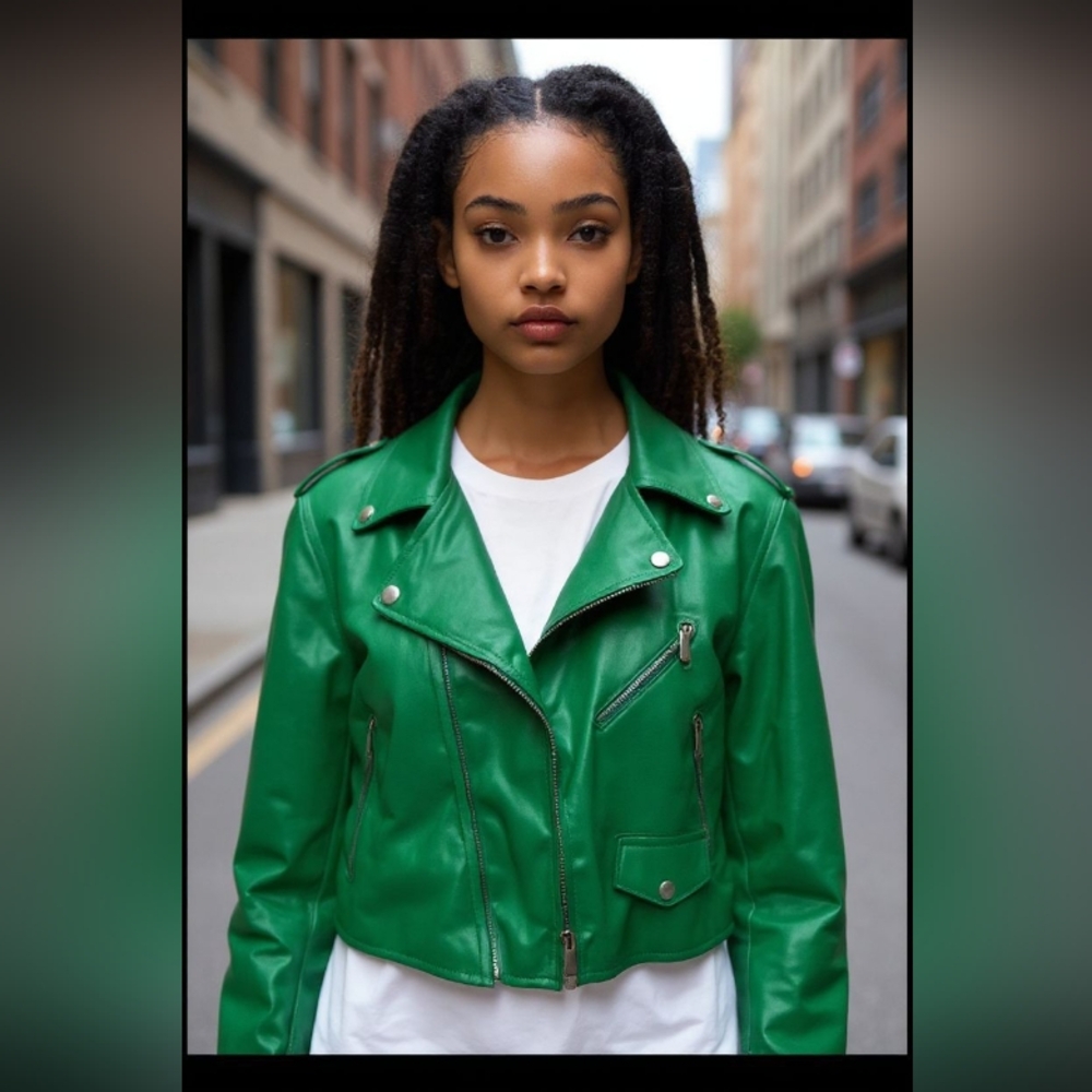 DAISY Green  Jacket  POLYESTER/ PU  SIZE LARGE  NEW NO TAG